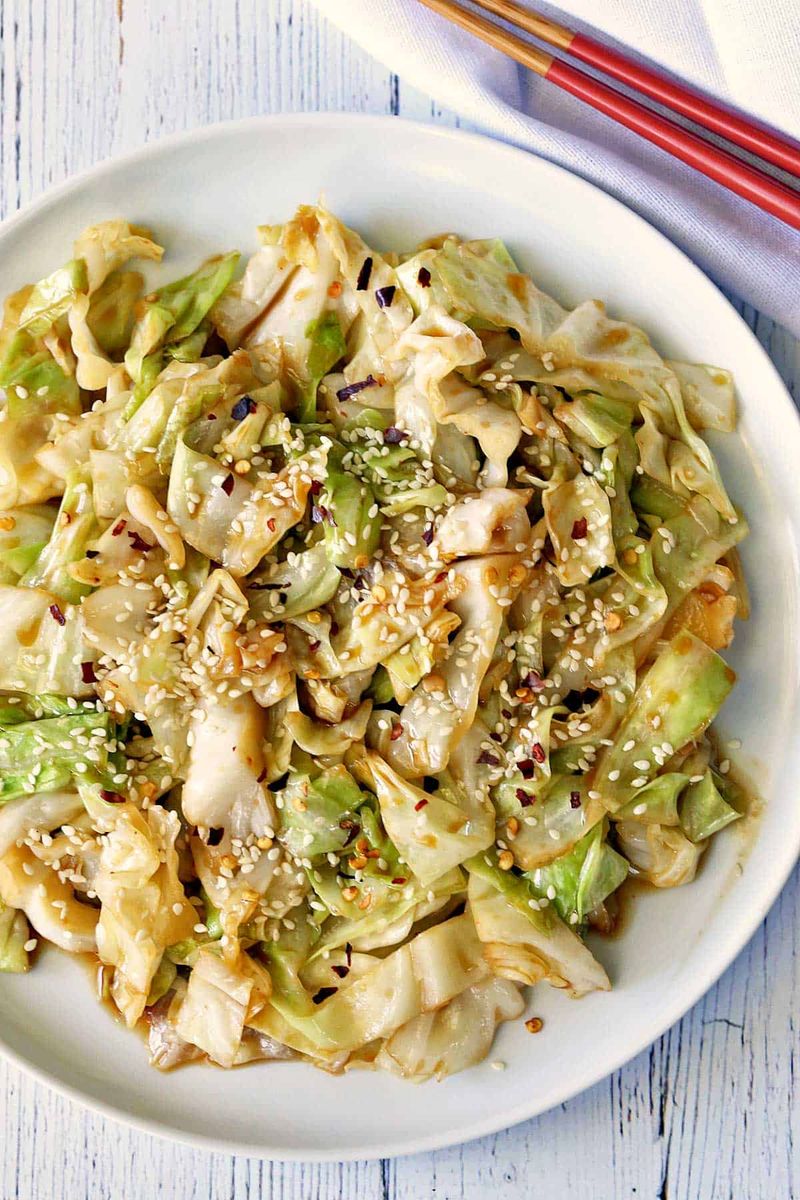 Cabbage Stir-fry with Ginger and Sesame