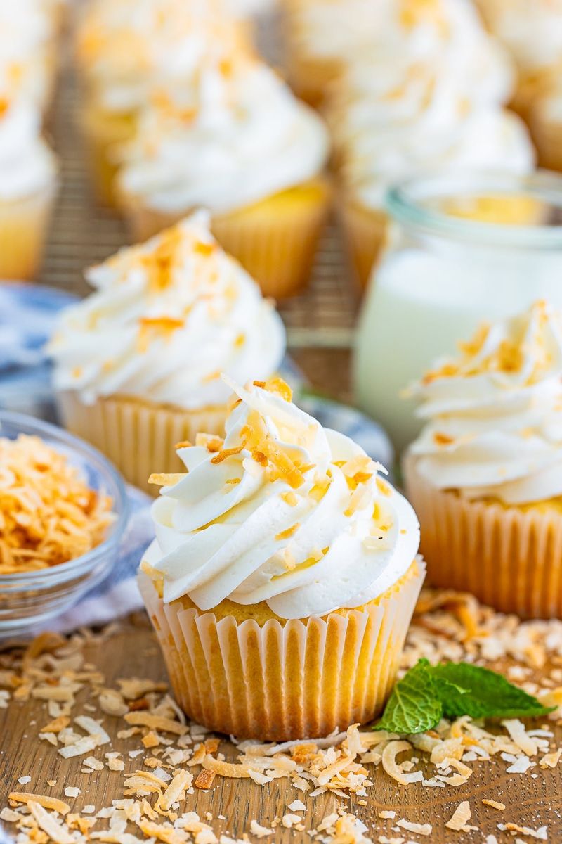 Coconut Cupcakes with Cream Cheese Frosting