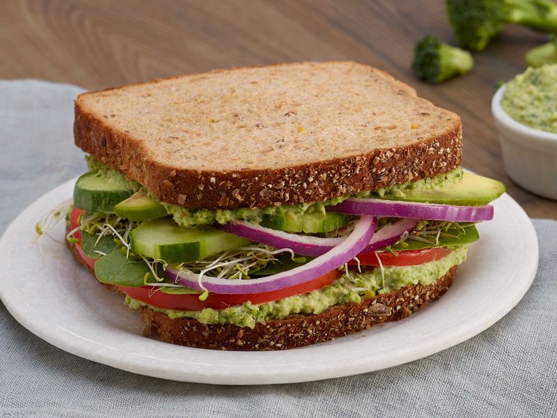 Veggie Sandwich on Whole-Wheat Bread (But No Protein or Fat)