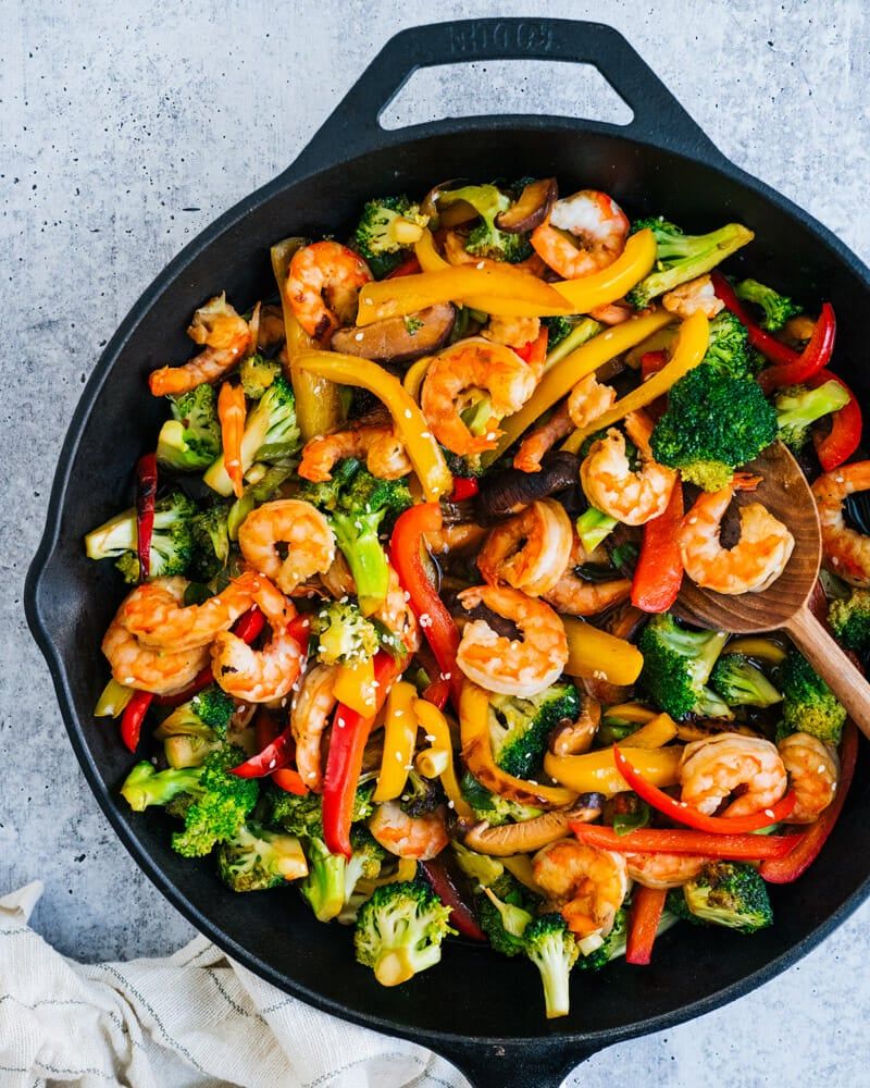 Shrimp Stir-Fry with Bok Choy and Bell Peppers
