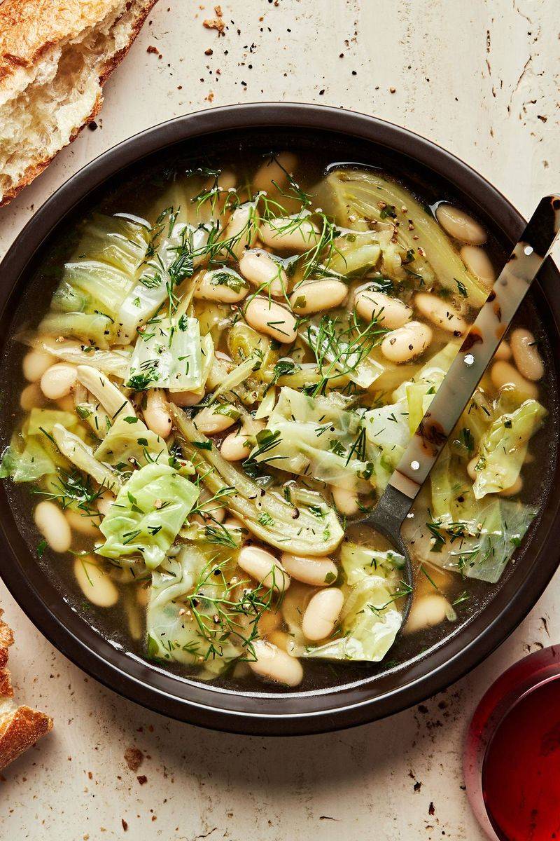 Cabbage and White Bean Soup with Parmesan