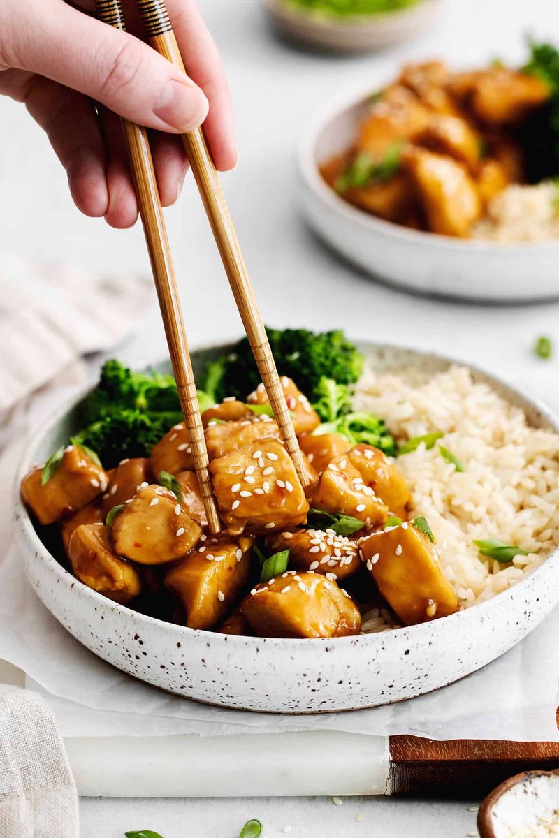 Japanese Fried Rice + Mandarin Chicken + Green Onion
