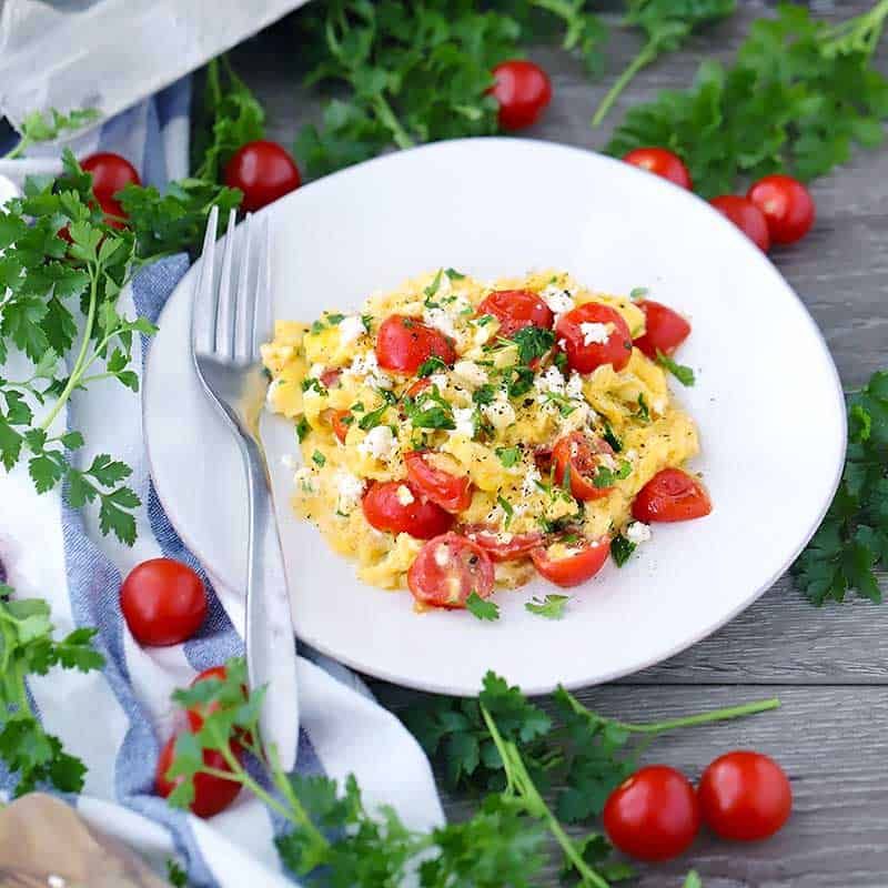 Boiled Egg + Sliced Tomato with Olive Oil & Basil