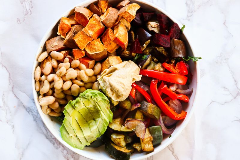 Roasted Veggie & Hummus Bowl