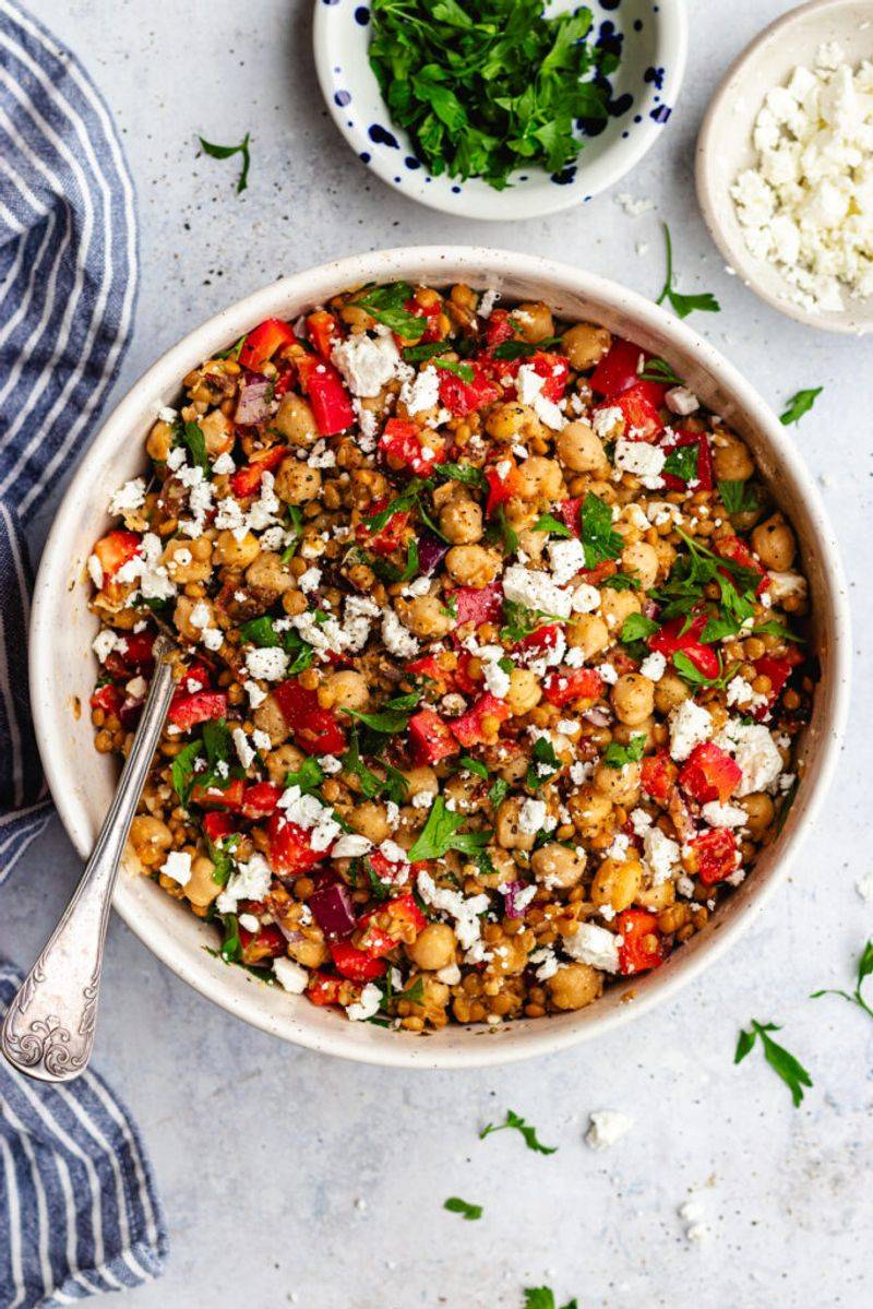 Lentil & Chickpea Salad with Feta