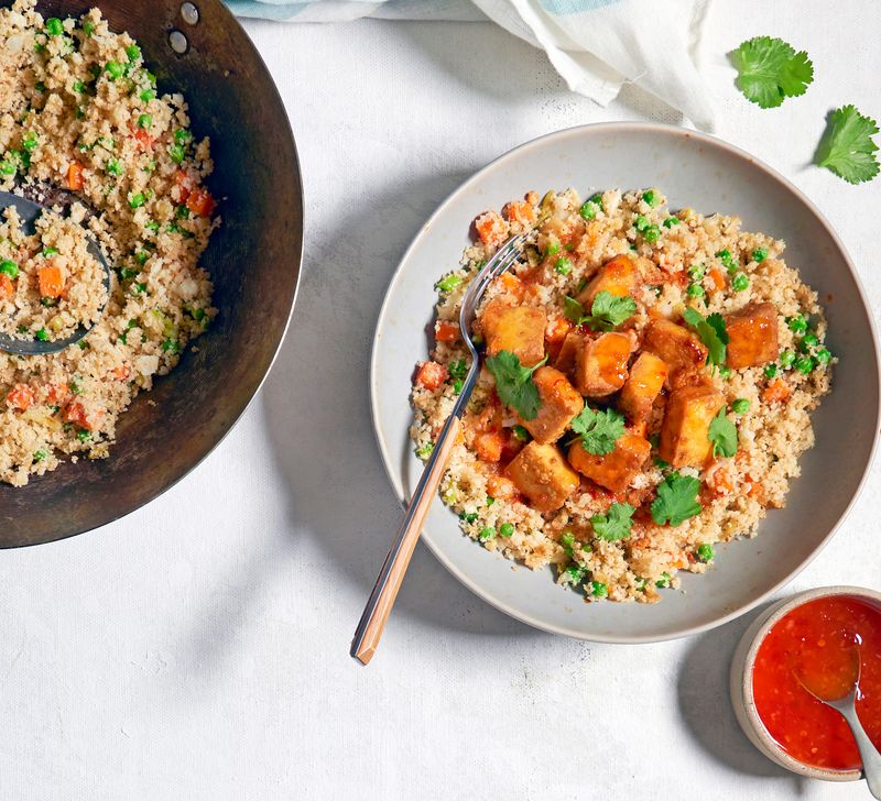 Cauliflower Fried Rice with Chicken or Tofu
