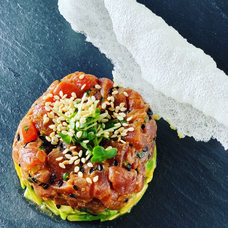 Tuna Tartare with Avocado and Soy-Lime Dressing