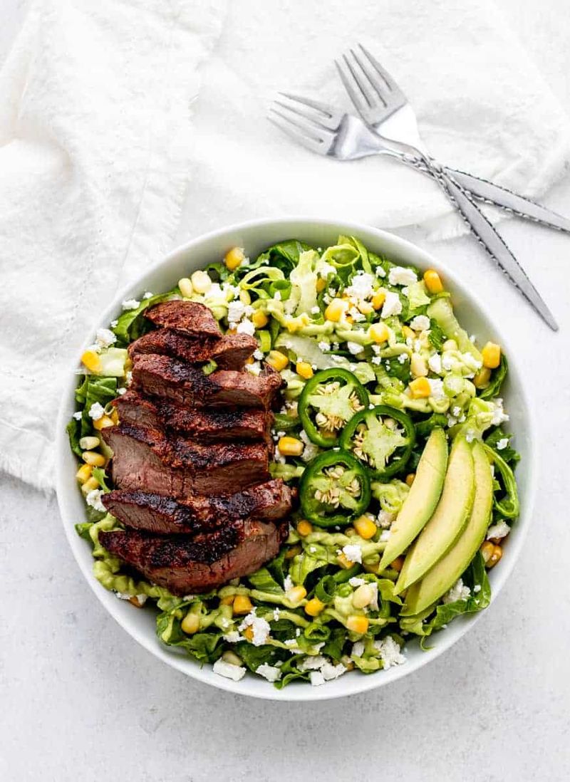 Steak Salad (with dressing on the side)