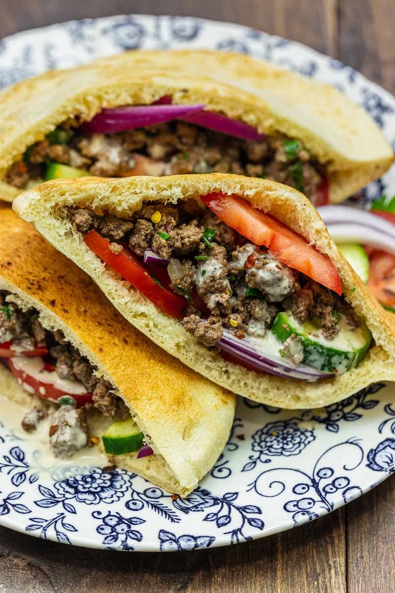 Mediterranean Beef Pitas