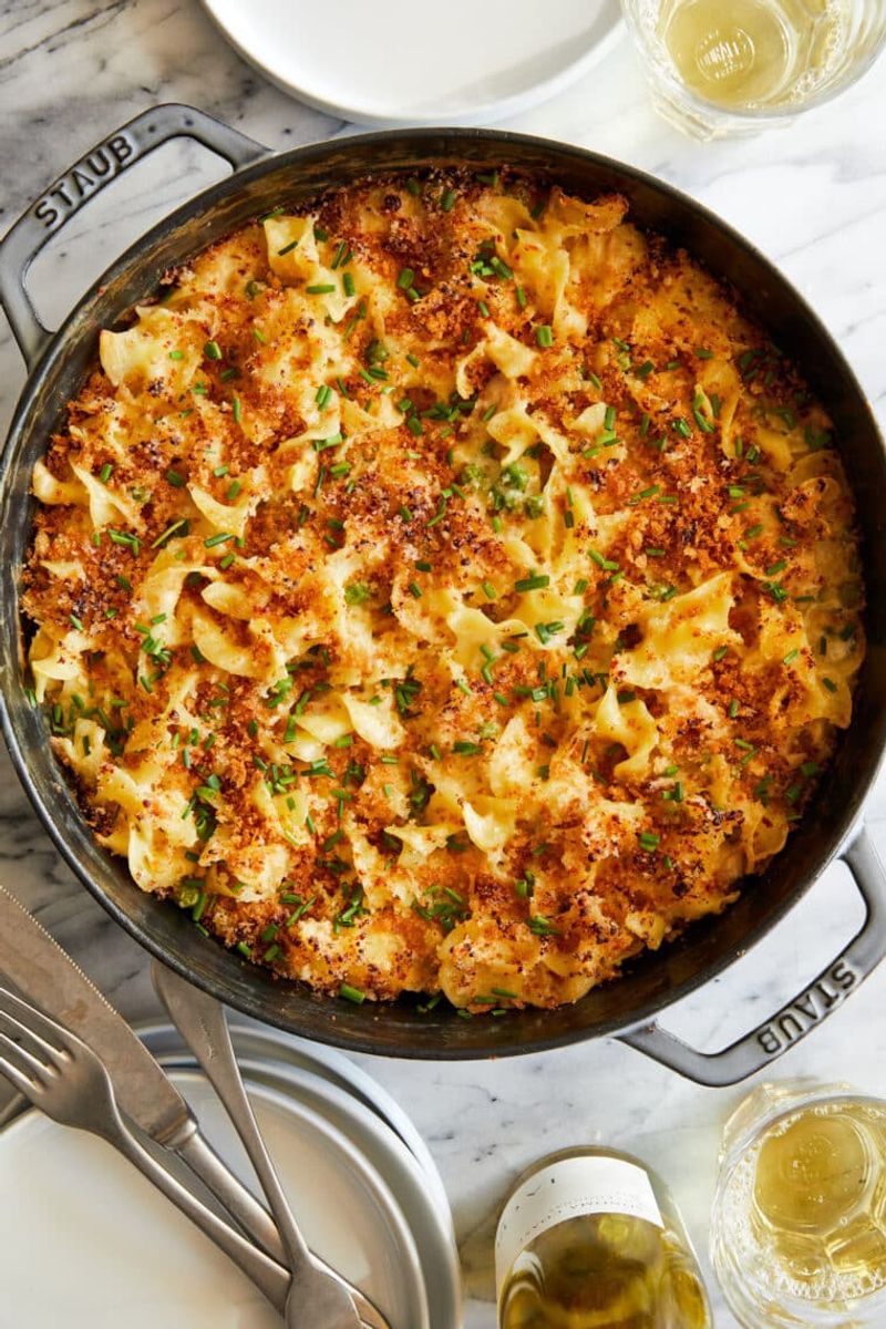 Tuna Casserole with Crushed Potato Chips