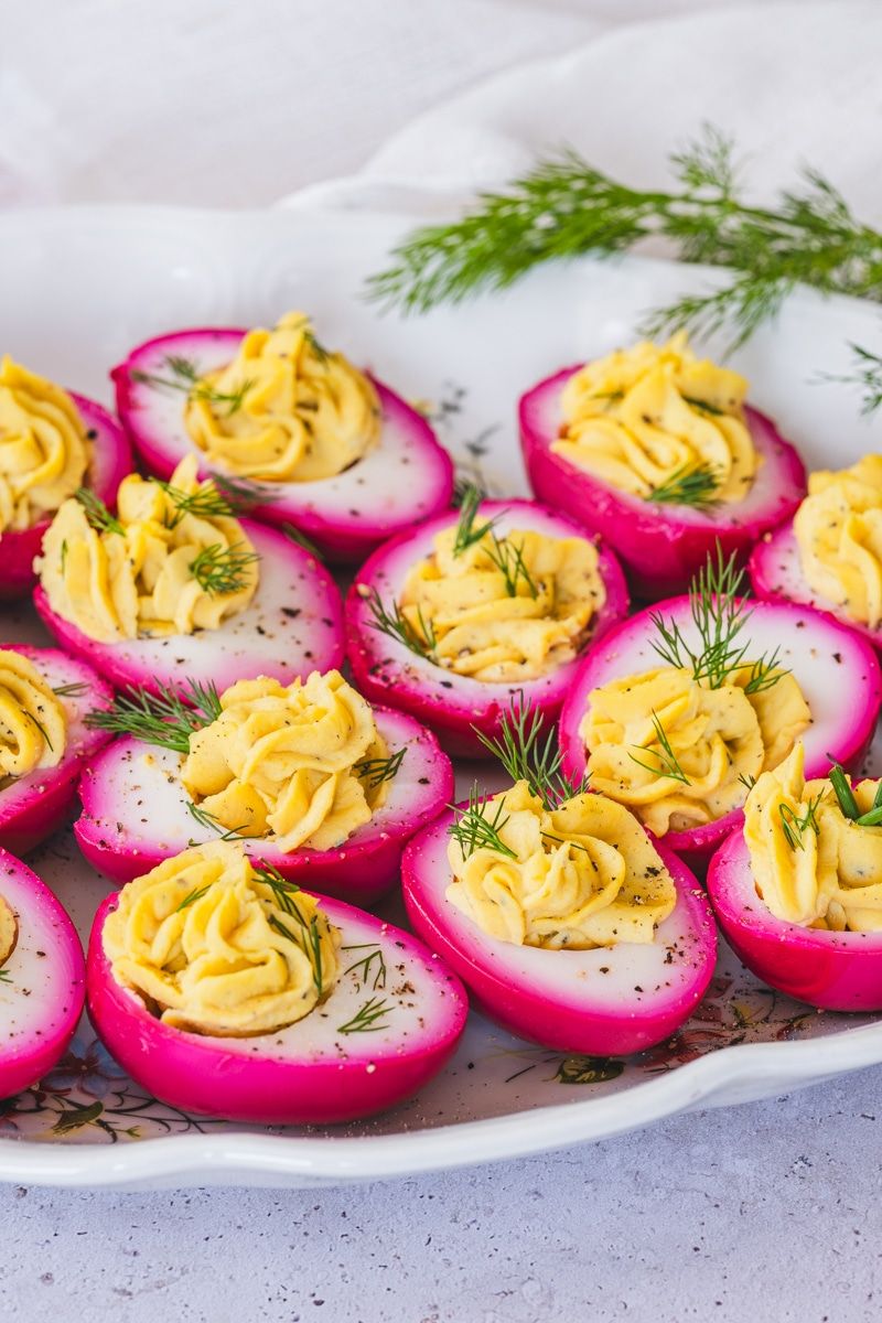 Deviled Eggs with Pickled Beets