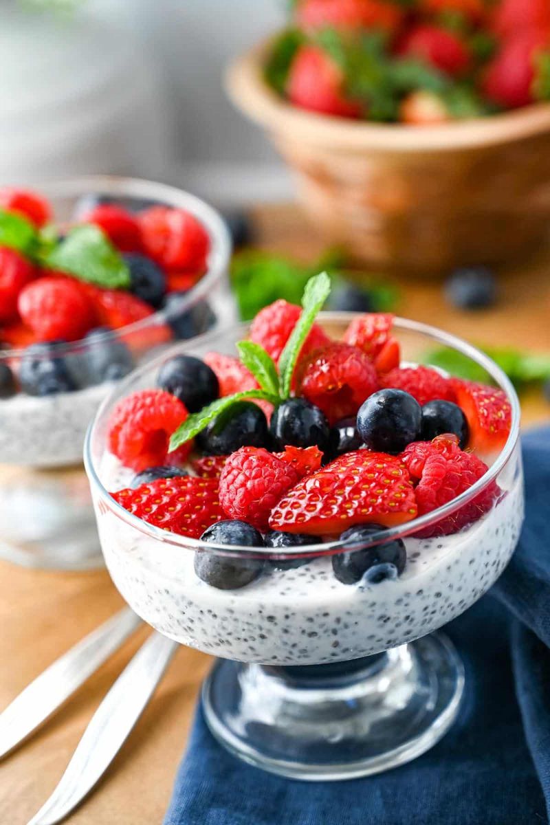 Greek Yogurt Bowl (Unsweetened) with Berries and Chia Seeds
