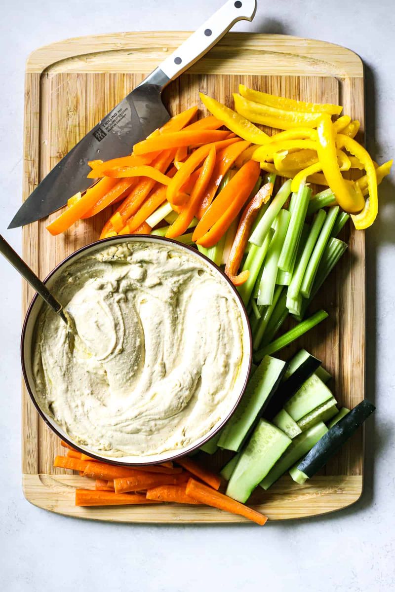 Hummus with Carrot Sticks or Bell Peppers