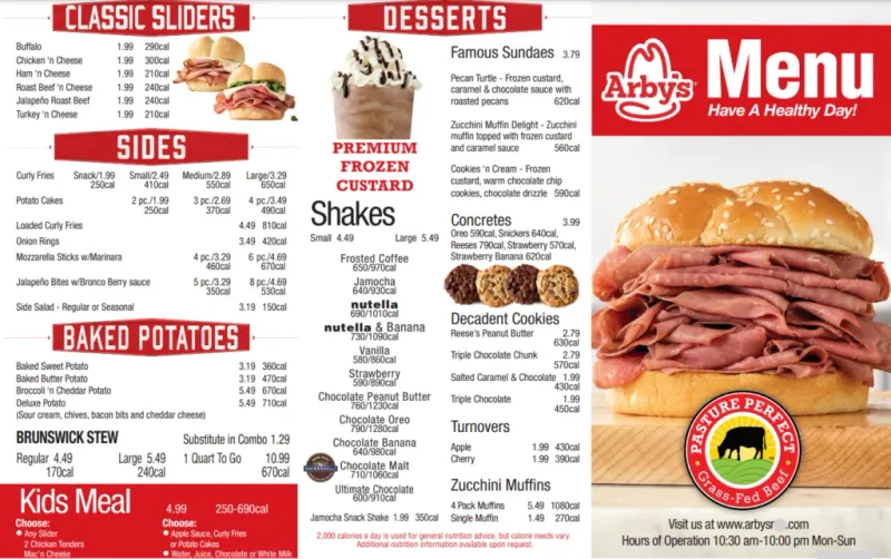 Breakfast Offerings at Arby’s