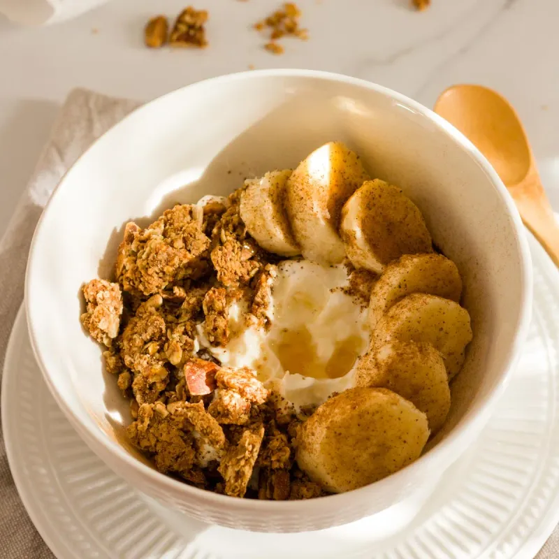 Greek Yogurt with Chopped Nuts & Cinnamon