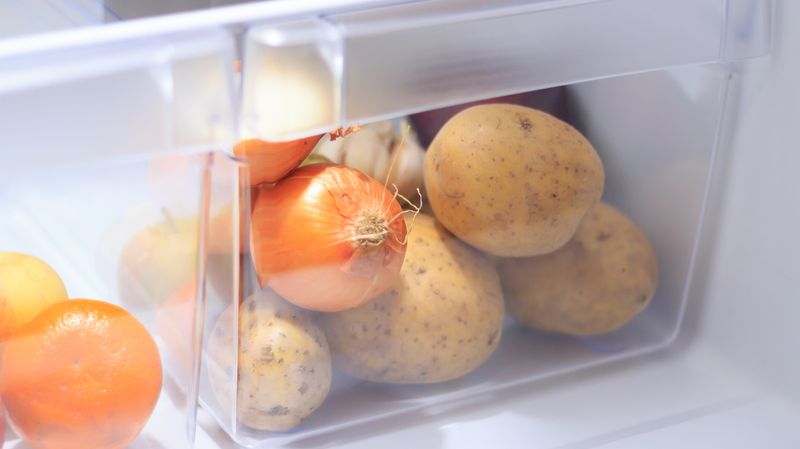 In a Vegetable Drawer in the Fridge