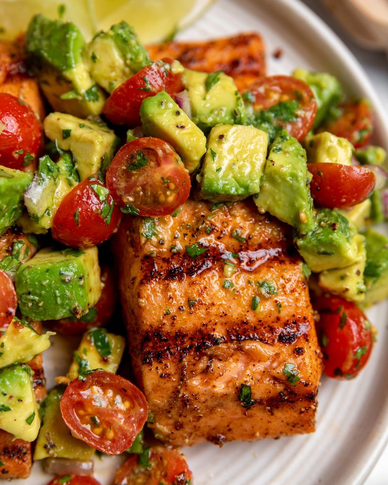 Crispy Salmon with Avocado Salsa