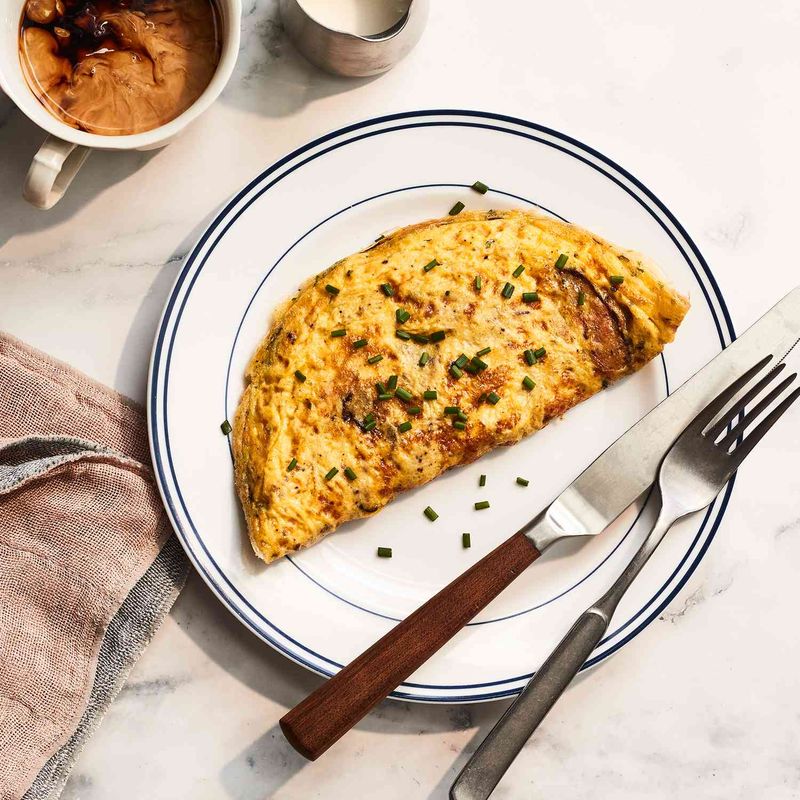 Cheese Omelet with Mushrooms & Herbs