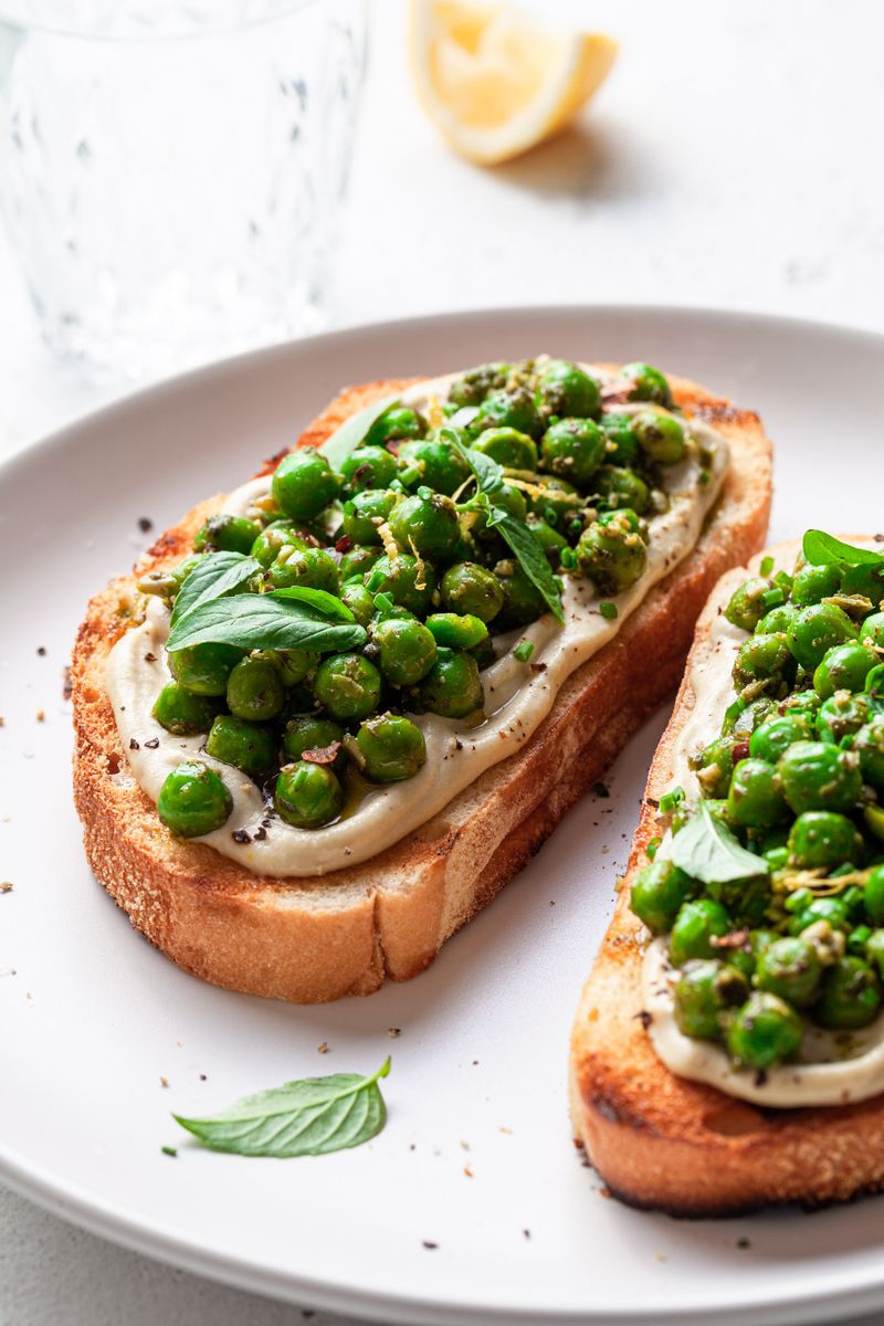 Ricotta and Pea Toast