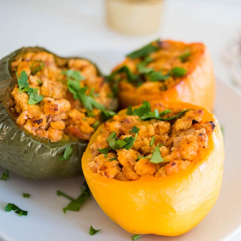 Chicken Stuffed Bell Peppers (Low-Carb Style)
