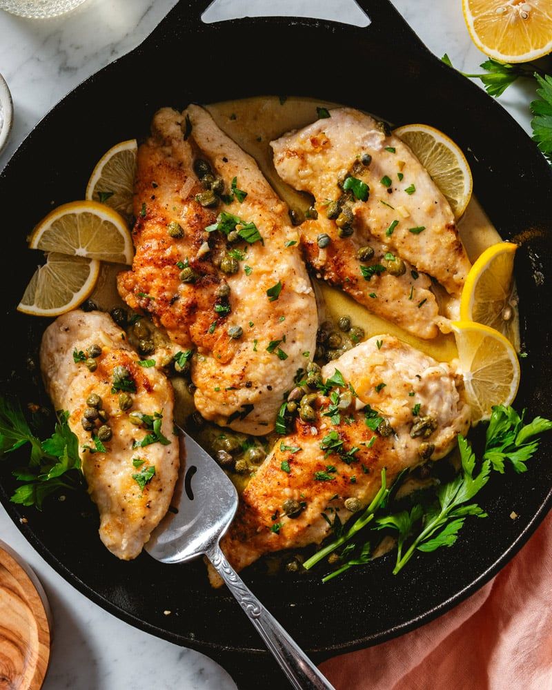 Chicken Piccata with Roasted Broccolini