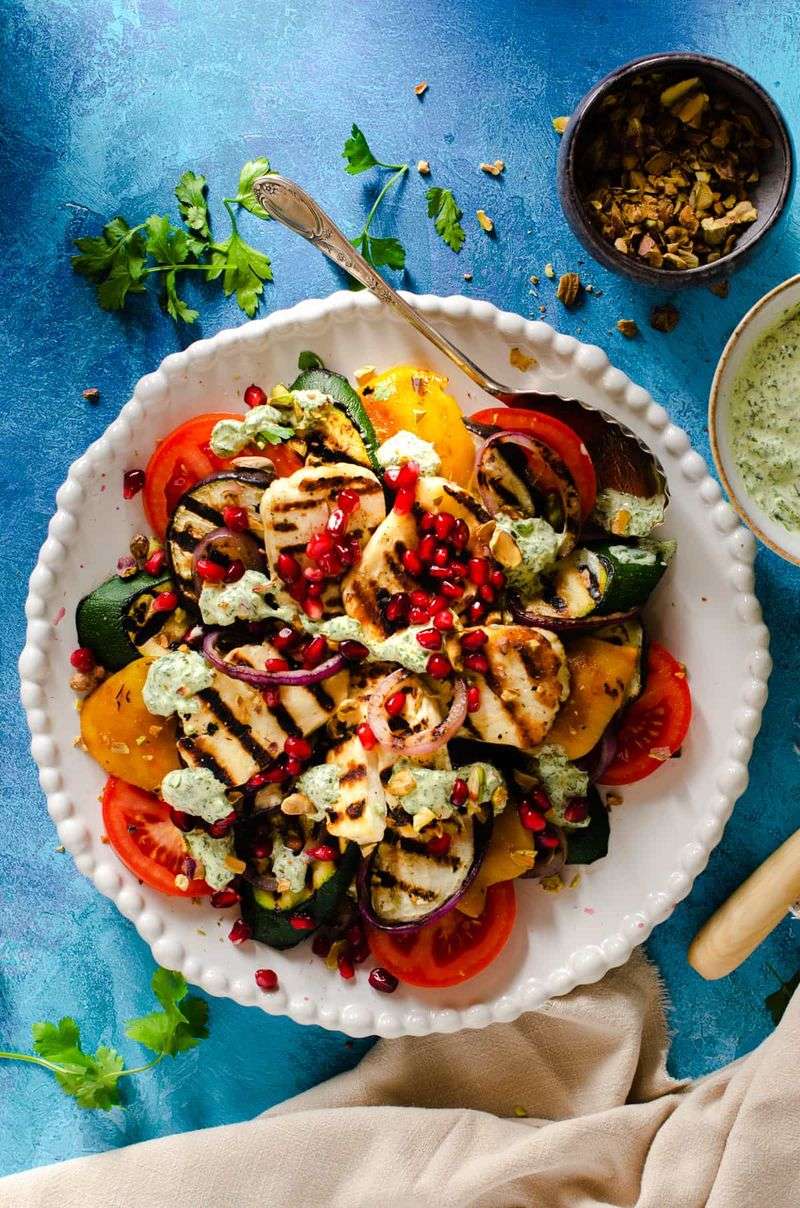 Grilled Halloumi with Vegetables
