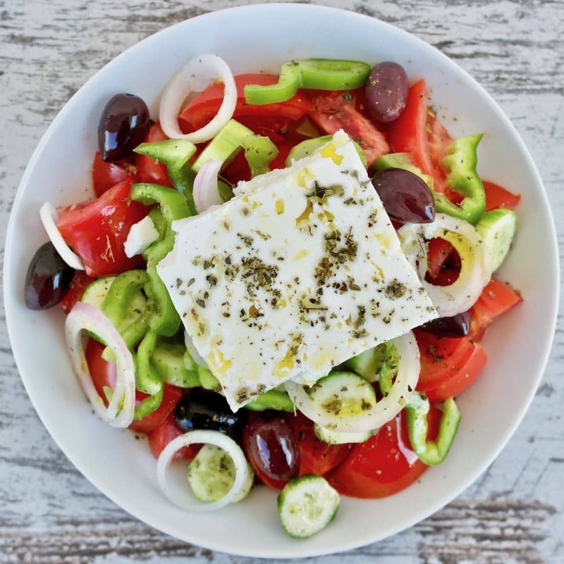 Greek Salad with Real Kalamata Olives and Olive Oil