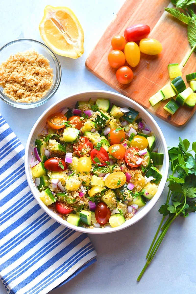Quinoa Tabbouleh with Cucumber and Tomato