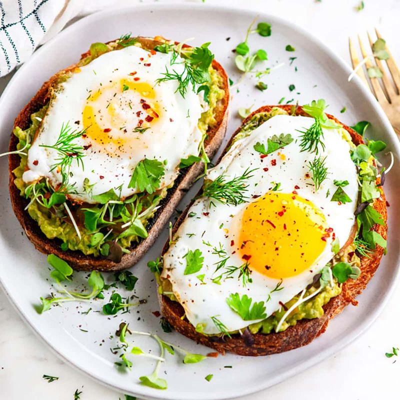 Egg + Avocado Toast on Whole Grain or Sprouted Bread