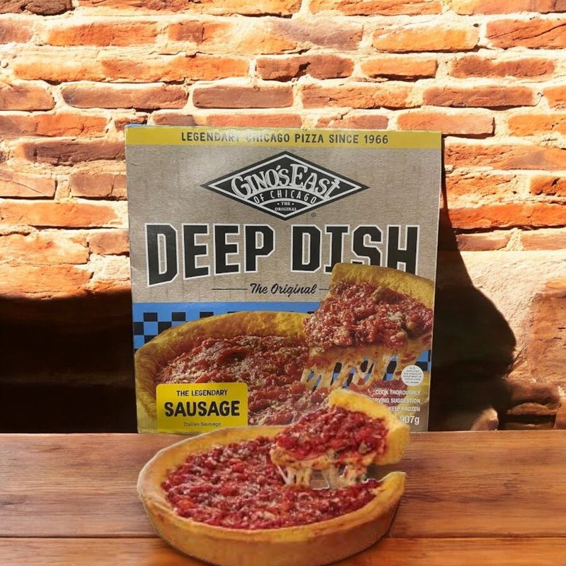 Gino’s East Frozen Pizzas (Grocery Aisle)