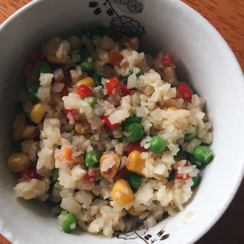 Riced Cauliflower Stir Fry + Egg + Soyaki Sauce