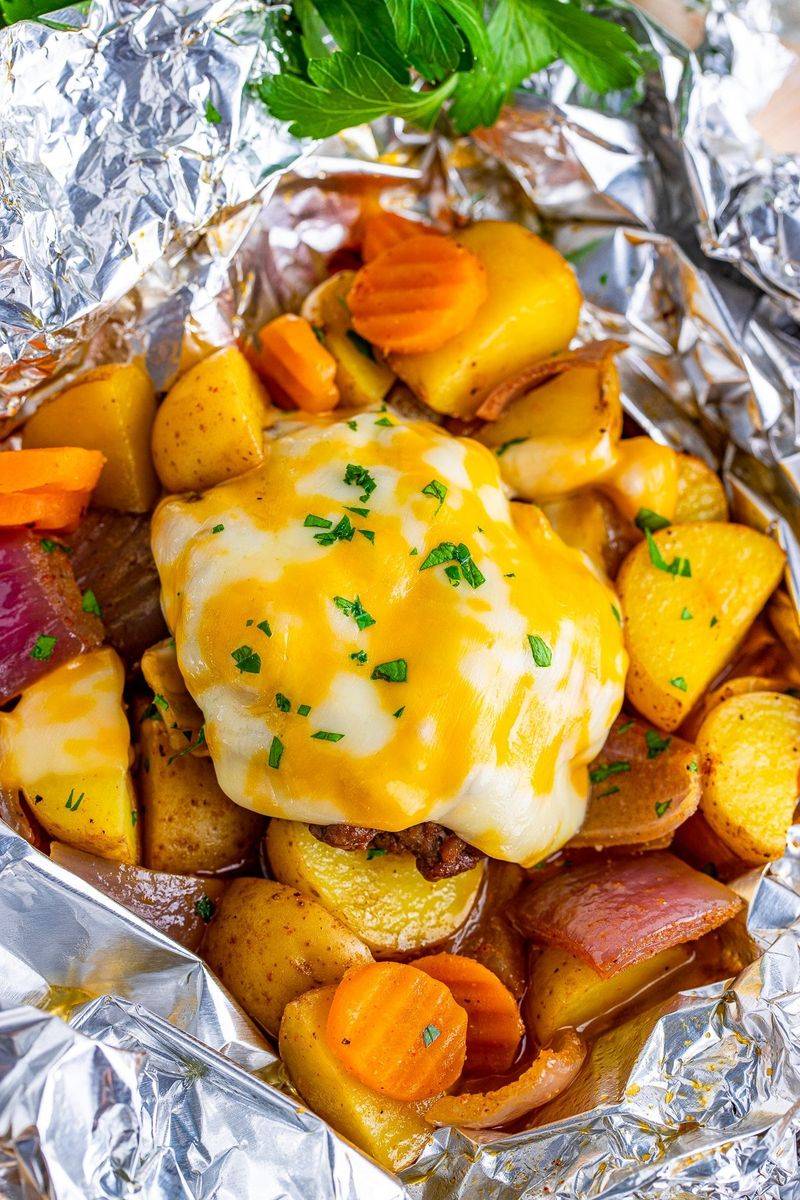 Grilled Cheeseburger Foil Packets