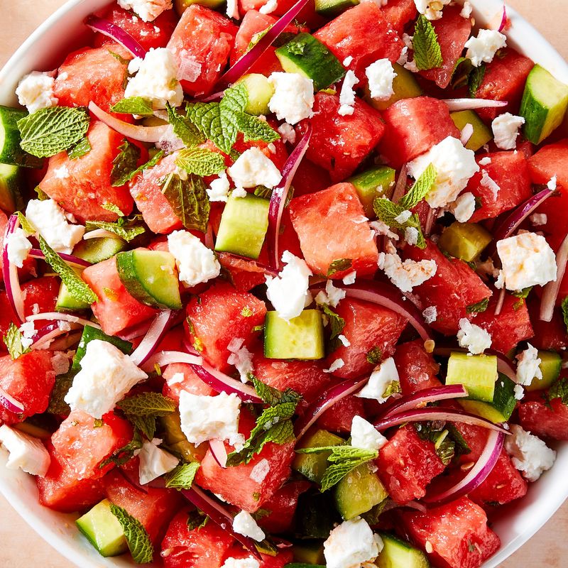 Watermelon, Feta & Mint Salad