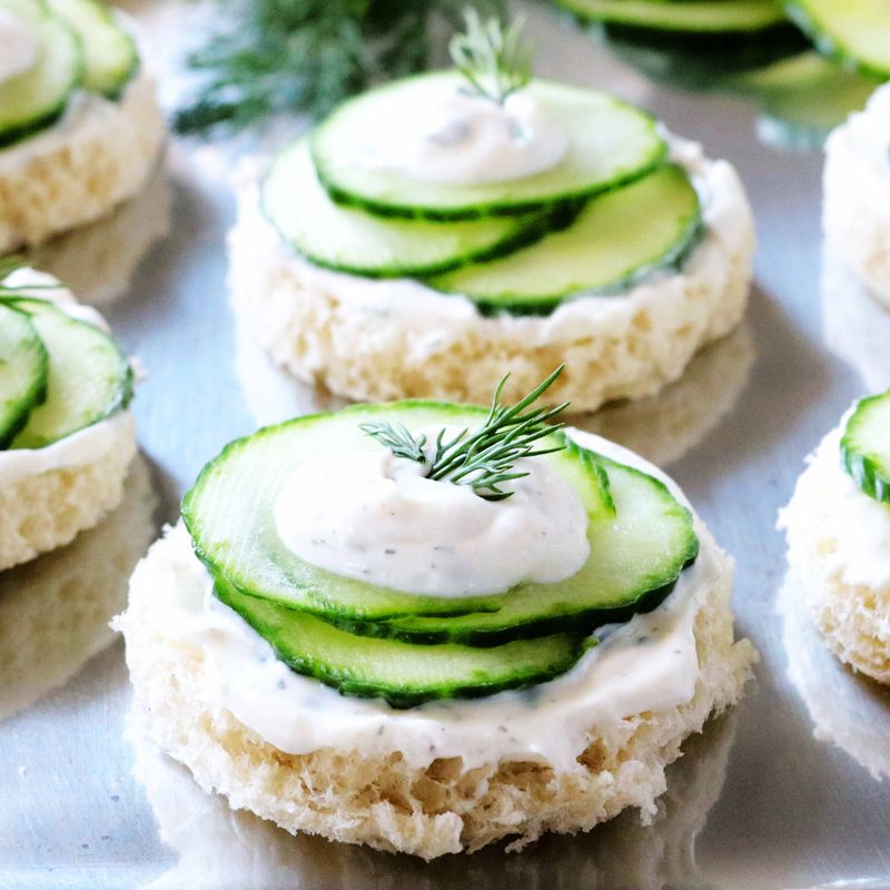 Egg-Shaped Cucumber Sandwiches