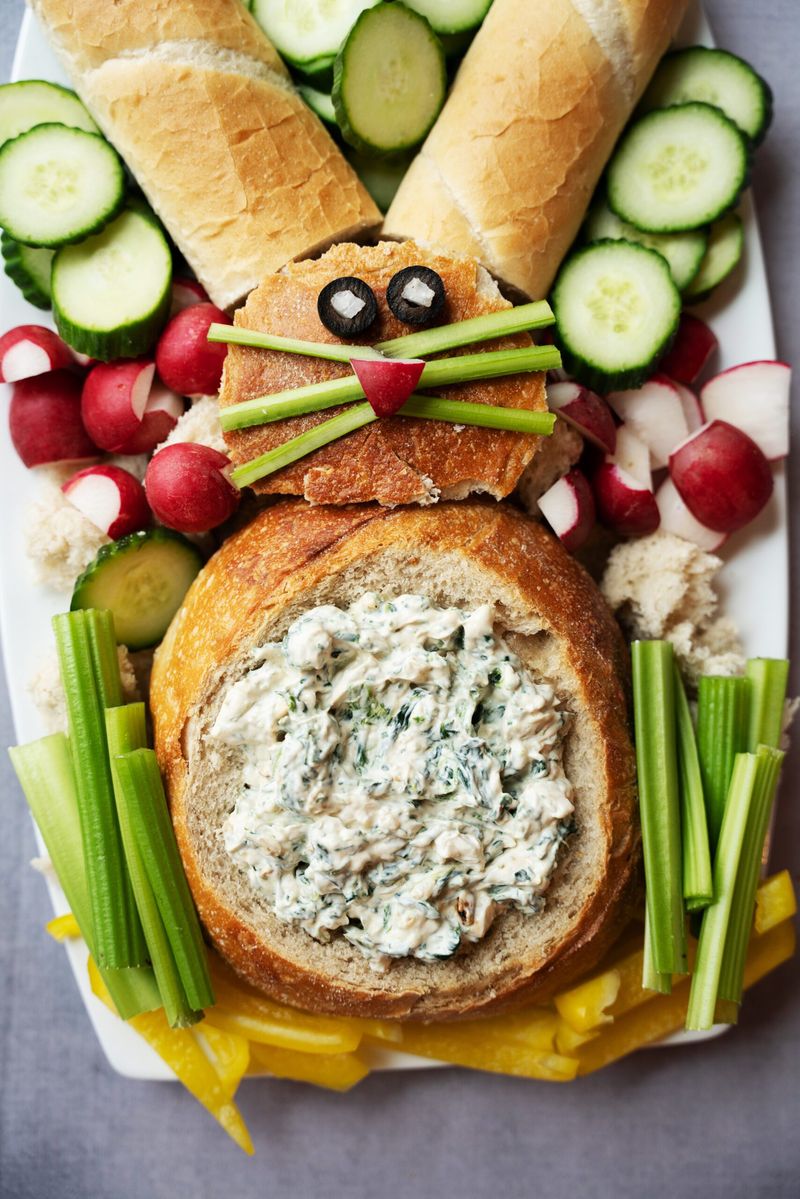 Spinach Dip in a Bread Bunny