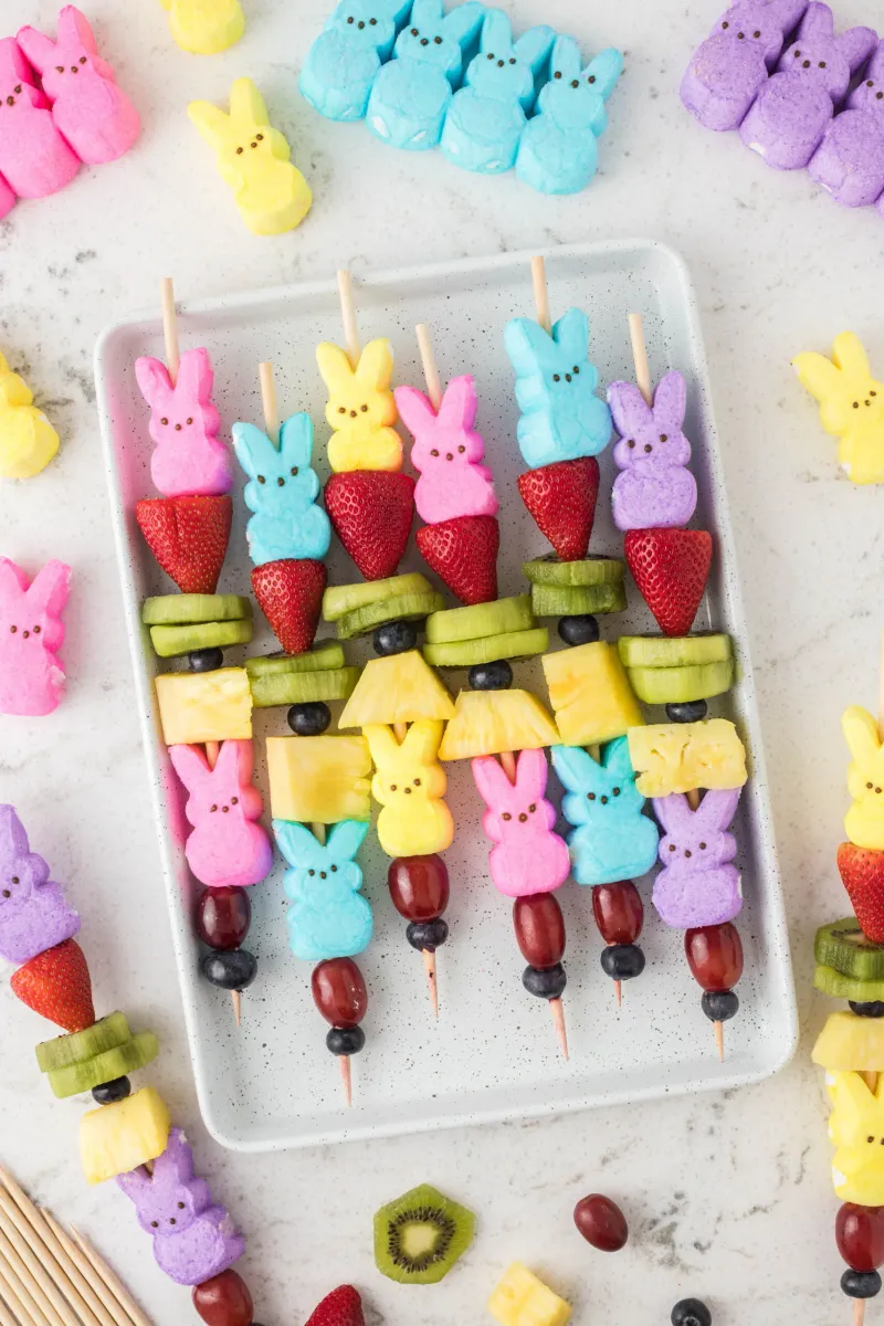 Peep-Shaped Fruit Skewers