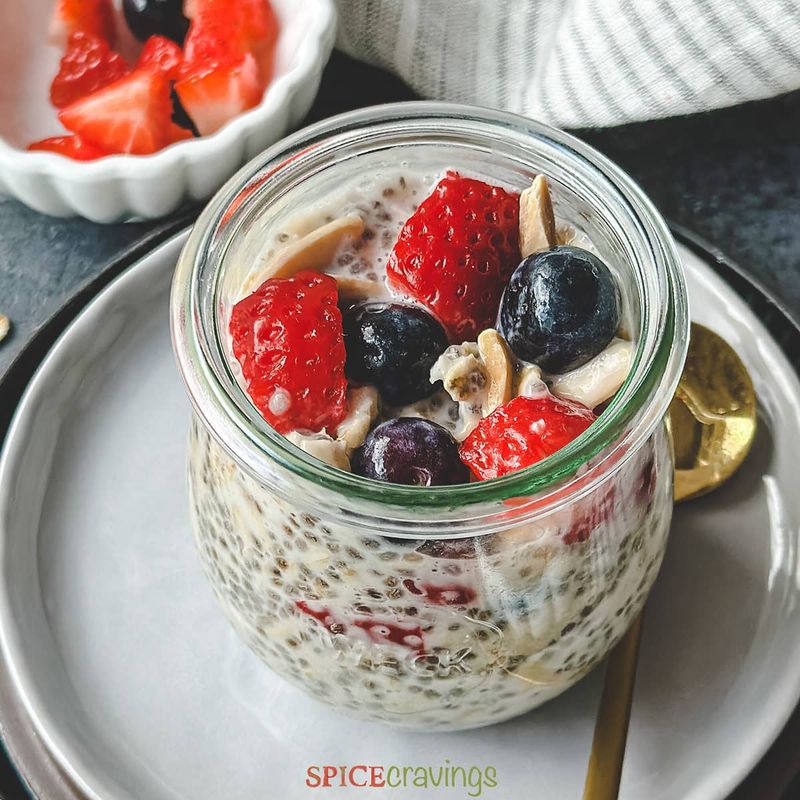 Small Bowl of Unsweetened Oatmeal with Chia