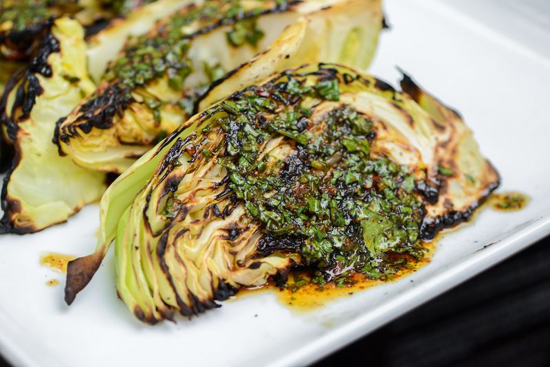 Grilled Cabbage Wedges with Lime and Tajín