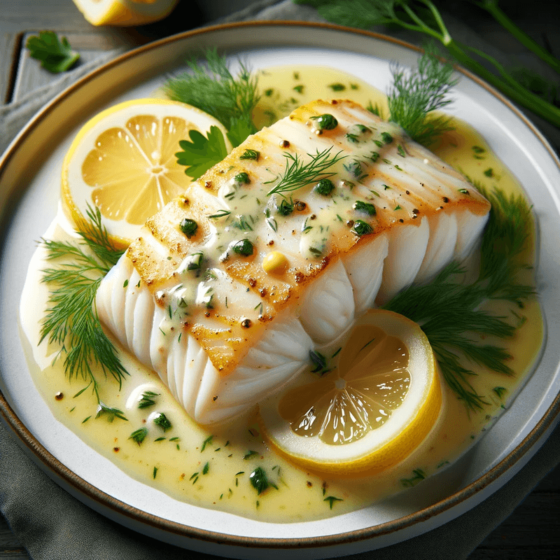 Grilled Sea Bass with Lemon-Garlic Butter