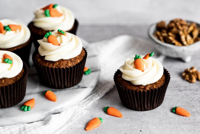 Carrot Cake Cupcakes with Cream Cheese Frosting