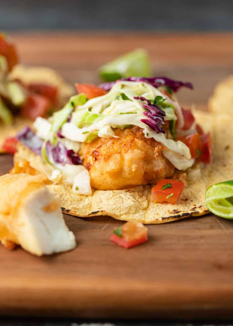 Fish Tacos with Breaded White Fish