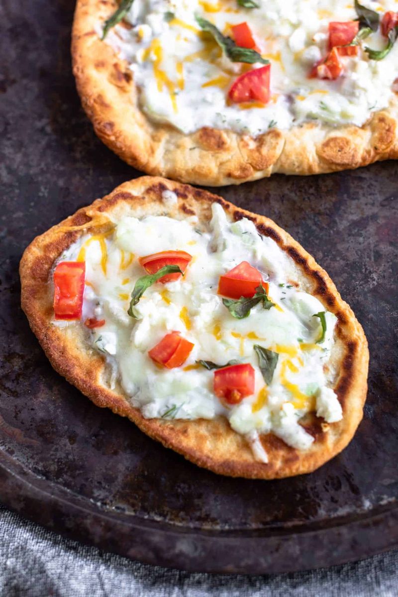 Mediterranean Flatbreads with Processed Cheese