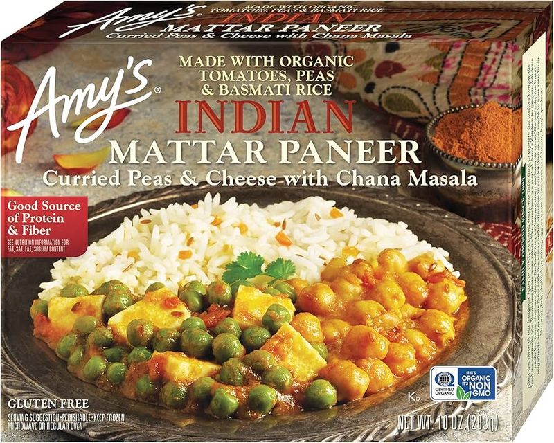 Amy’s Indian Mattar Paneer or Tikka Masala