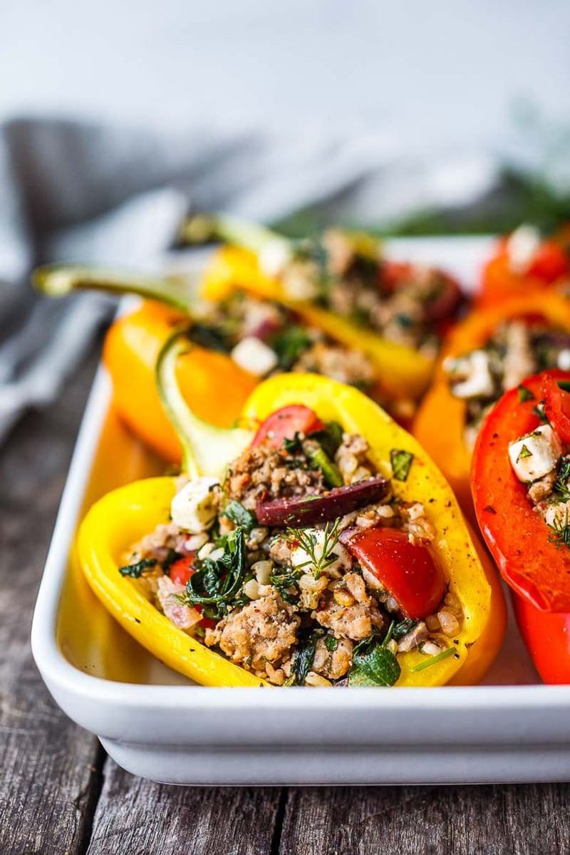 Stuffed Bell Peppers with Quinoa and Feta