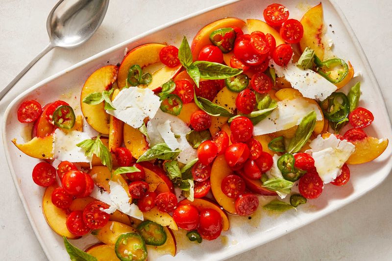 Spicy Peach & Tomato Salad