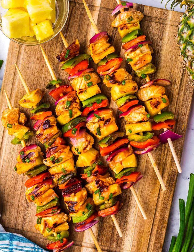 Grilled Chicken Skewers with Pineapple