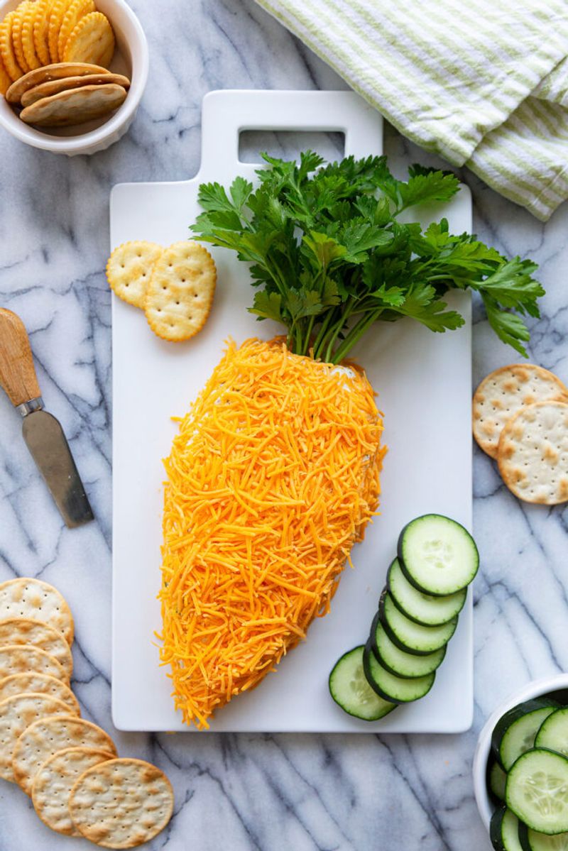 Carrot-Shaped Cheese Ball Bites