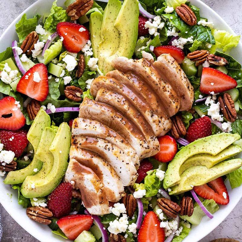 Seared Chicken with Strawberry Spinach Salad