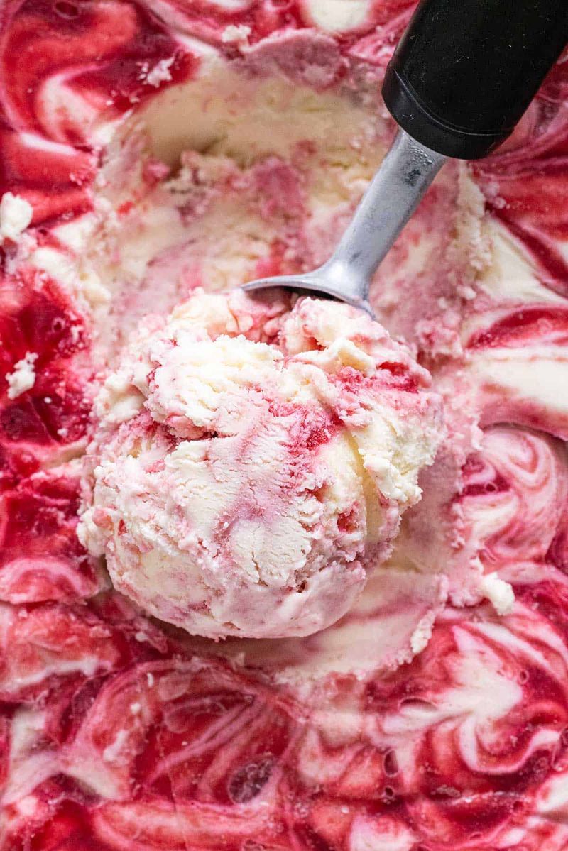 No-Churn Berry Swirl Ice Cream