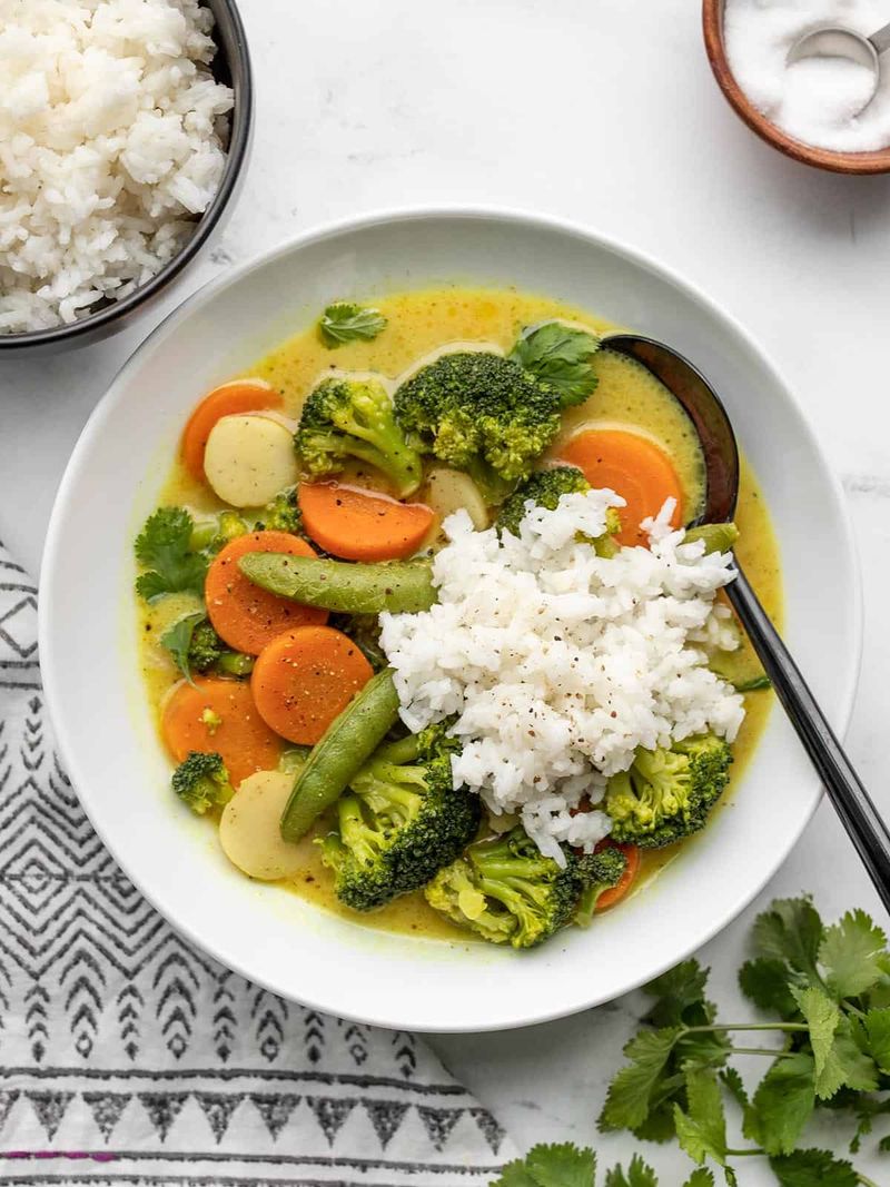 White Rice with Canned Mixed Veggies